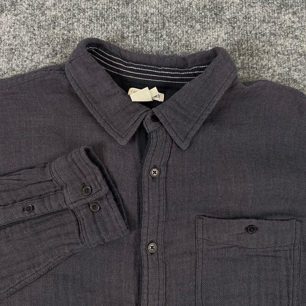 Carbon2Cobalt Men Element Button Down Shirt XL Charcoal Grey LS Textured EUC